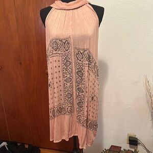 Free People Pink and Black Tunic